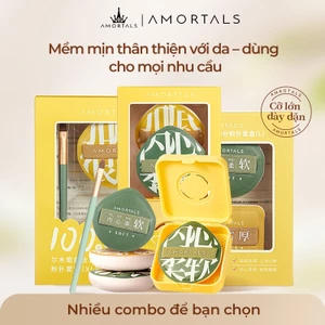 Hộp Mút Cushion + 2 Mút XL AMORTALS – Chính Hãng, Siêu Mềm Lớn Tán Nền Hoàn Hảo
