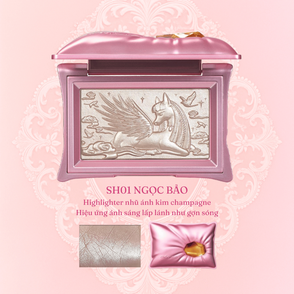 [NEW] Phấn Bắt Sáng Highlight CHÉERYEP Chạm Khắc Hiệu Ứng Lì Và Nhũ Căng Bóng Sáng Da Pillow Gem