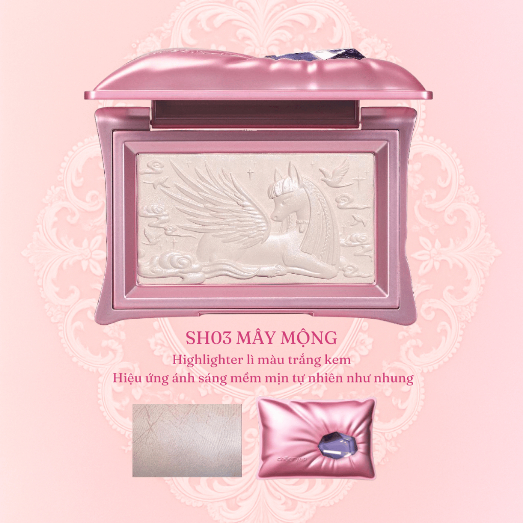 [NEW] Phấn Bắt Sáng Highlight CHÉERYEP Chạm Khắc Hiệu Ứng Lì Và Nhũ Căng Bóng Sáng Da Pillow Gem
