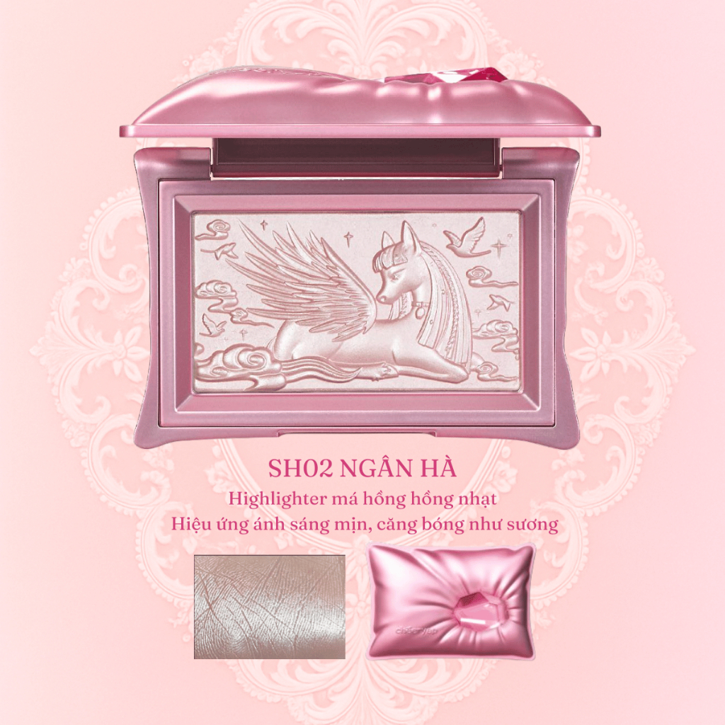 [NEW] Phấn Bắt Sáng Highlight CHÉERYEP Chạm Khắc Hiệu Ứng Lì Và Nhũ Căng Bóng Sáng Da Pillow Gem