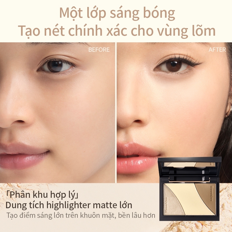 [LIVE Combo 4] Mooekiss Trọn bộ mỹ phẩm trang điểm Son bóng, Phấn má hồng, Phấn mắt năm màu, Bảng viền