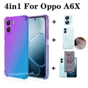 Ốp điện thoại chống sốc màu Gradient 4in1 OPPO A6X cho OPPO A6 A6Pro A5X 5G A5 2025 A5pro 5G A3X Phim màng màng gốm riêng tư + Phim ống kính + Phim mặt sau