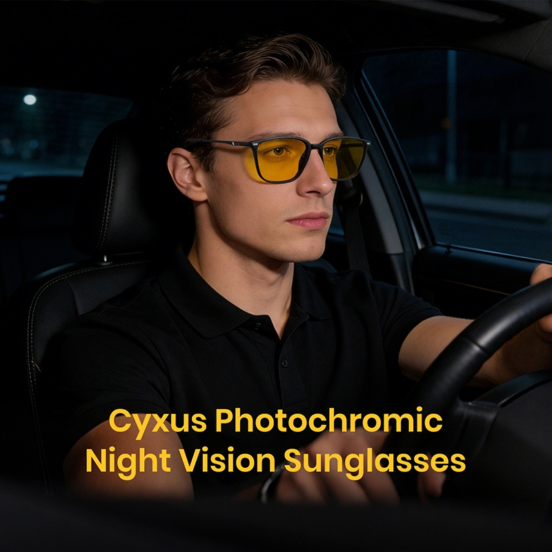 Kính lái xe tầm nhìn ban đêm Cyxus, phân cực, quang sắc, chất liệu TR90, unisex (chuyển sang màu nâu dưới ánh sáng mặt trời) 8208Hi02