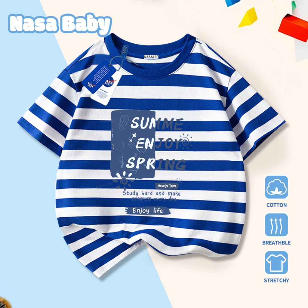 🚀Xu hướng hot 2026🚀 Áo thun trẻ em họa tiết chữ NASA 100% chất liệu cotton Unisex Giao hàng ngay