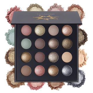 Bảng trang điểm phấn mắt nướng UCANBE với đá quý ẩn, Phấn mắt khỏa thân 16 màu với lung linh kim loại lấp lánh mờ, Pallet trang điểm lâu trôi có sắc tố cao