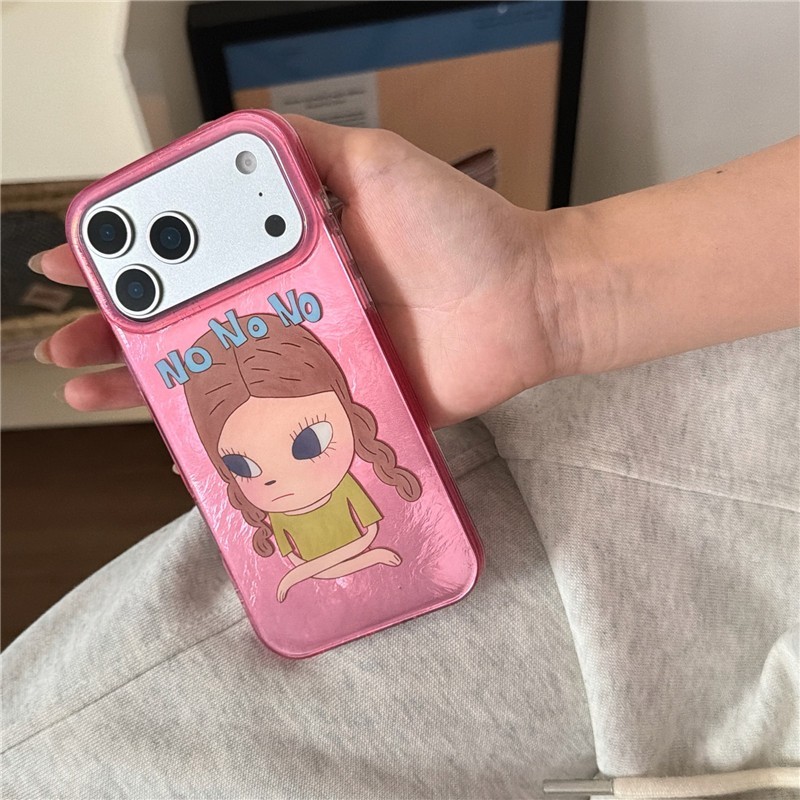Ốp điện thoại iPhone 17 Pro max 16 Pro max Họa tiết cô gái hoạt hình TPU materia IMD