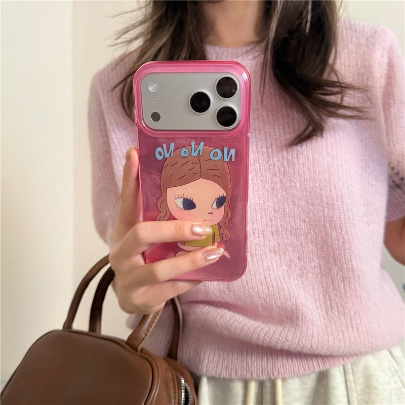 Ốp điện thoại iPhone 17 Pro max 16 Pro max Họa tiết cô gái hoạt hình TPU materia IMD