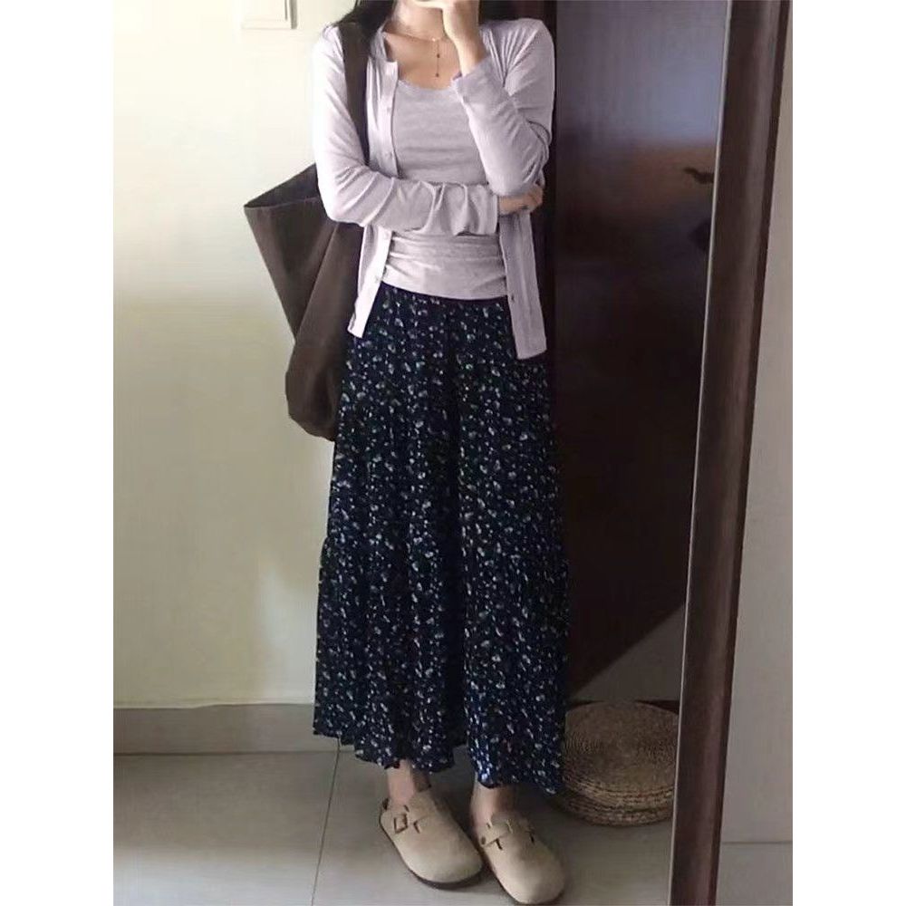 [BANKO] Bộ đồ hai mảnh dành cho nữ với áo yếm màu tím và áo khoác dài tay