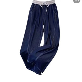 Quần denim phong cách rộng, kích thước lớn, mỏng dành cho nữ - Phong cách mới mùa hè 2025