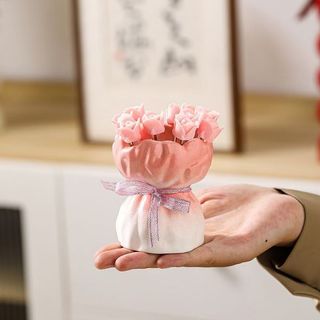 Hoa Hồng Sáng Tạo Thép Không Gỉ Nĩa Trái Cây Bộ Gốm Đế Bảo Quản Nhà Dễ Thương Món Tráng Miệng Nĩa Cao Thẩm Mỹ Ins-Style
