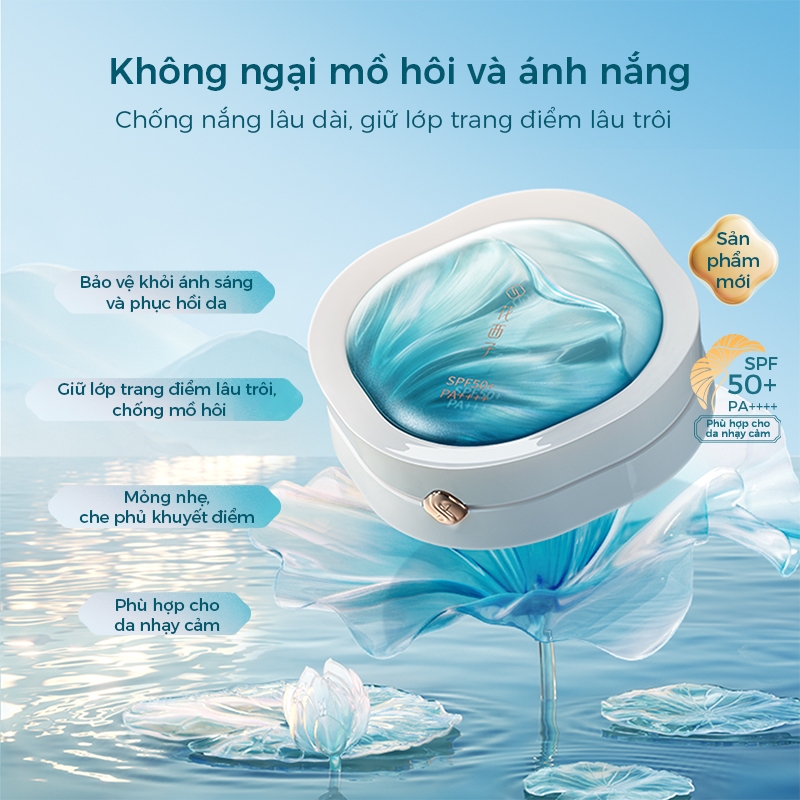 Florasis (Hoa Tây Tử)Cushion Chống Nắng Rạng rỡ tự nhiên 13g SPF50+ PA++++ Chống nắng, che khuyết điểm, lâu trôi không xuống tông