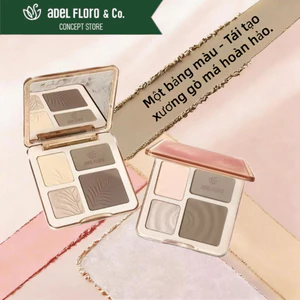 💎【Adel Floro & Co.】Bảng Tạo Khối 4 Màu | Kem chuyển phấn, Chống nước, Che phủ tối ưu, Highlight nhũ