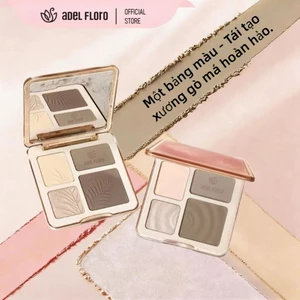 💎【Adel Floro】Bảng Tạo Khối 4 Màu SculpTra| Kem chuyển phấn,Chống nước,Che phủ hoàn hảo,Highlight nhũ