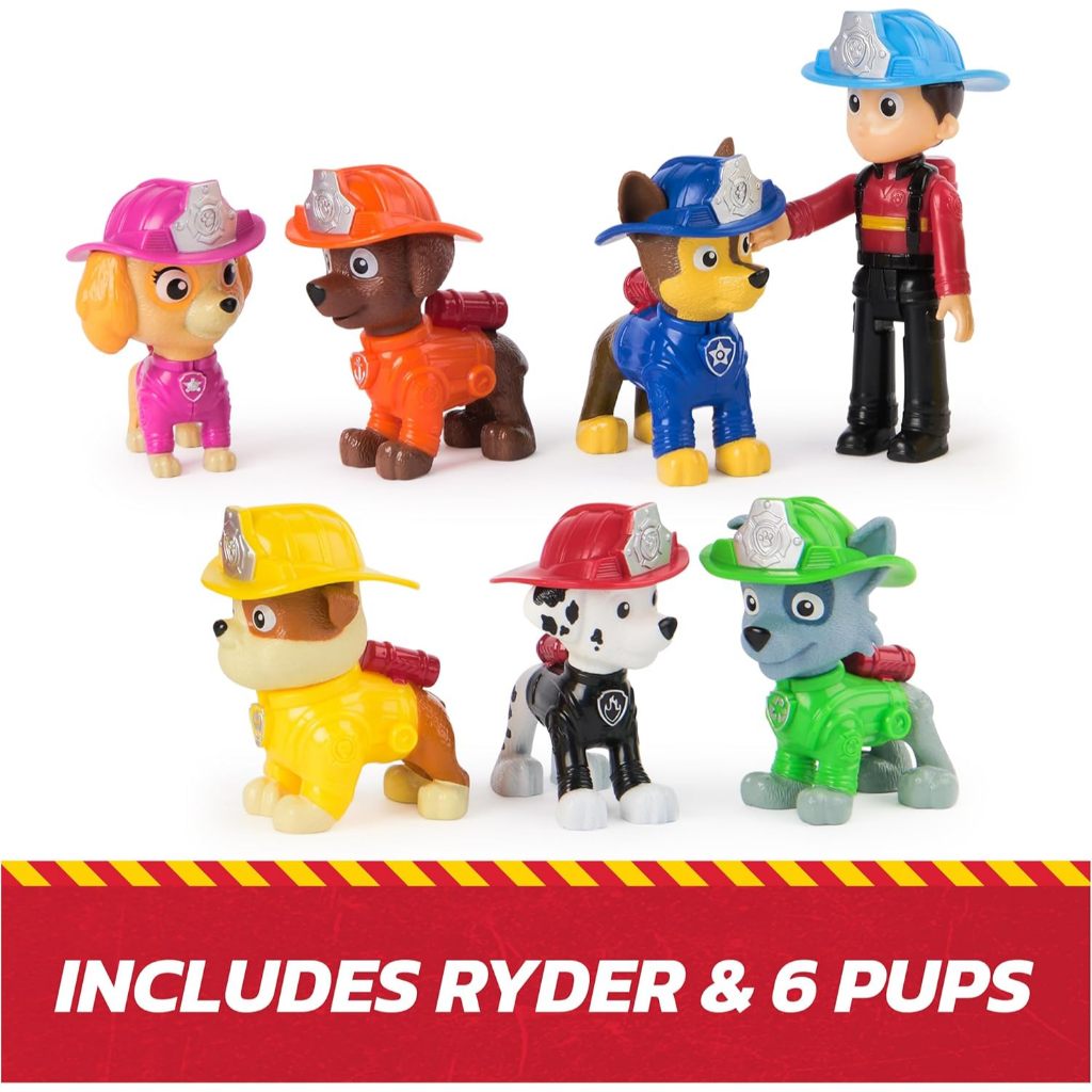 Gói đội cứu hỏa Paw Patrol với 7 nhân vật hành động sưu tập, bao gồm Ryder & 6 Pups