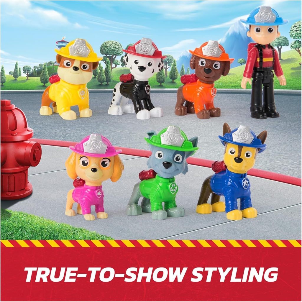 Gói đội cứu hỏa Paw Patrol với 7 nhân vật hành động sưu tập, bao gồm Ryder & 6 Pups