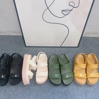 Giày nữ Brazil Melissa Giày đế dày Giày sandal Velcro La Mã rỗng thông thường