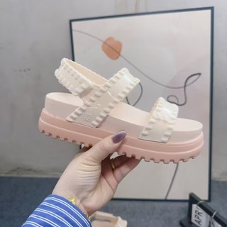 Giày nữ Brazil Melissa Giày đế dày Giày sandal Velcro La Mã rỗng thông thường