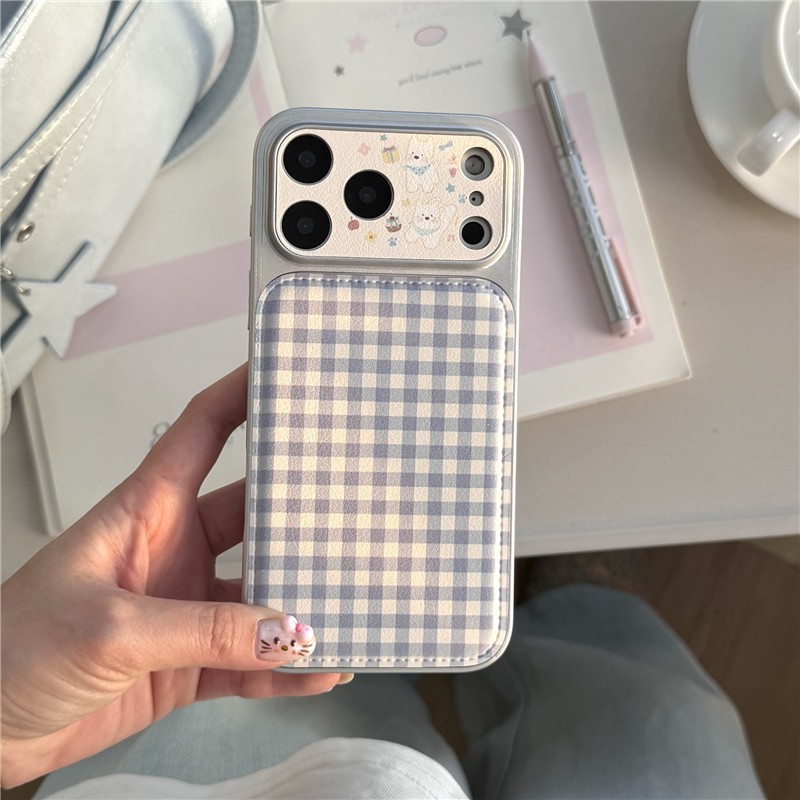Ốp điện thoại chất liệu PU họa tiết chó kẻ sọc iPhone 17 Pro Max