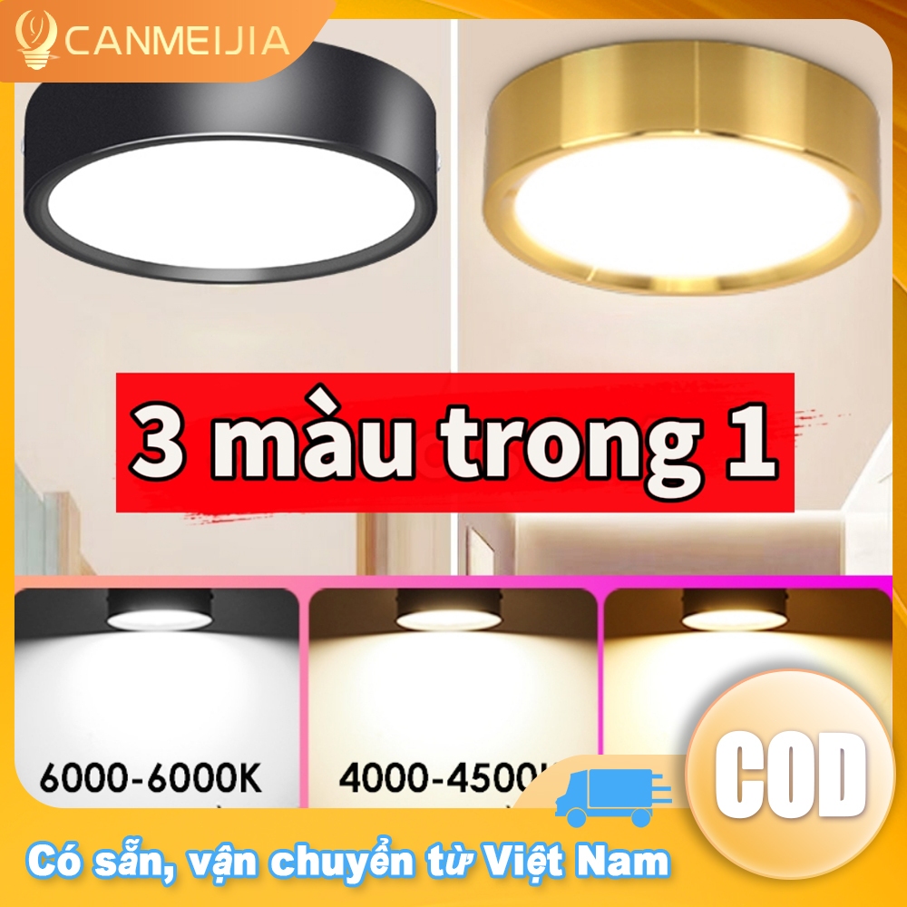 Đèn LED Downlight Âm Trần 3 màu Có Thể Gập Lại Nhôm 5W 10W 15W 25W 360° Đèn trần gắn bề mặt xoay Đèn chiếu sáng nhà bếp sống