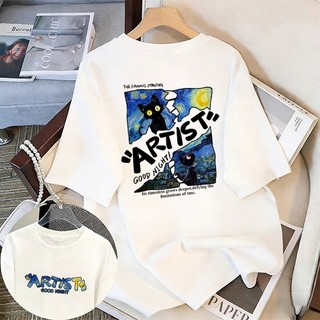 ✨Hàng có sẵn✨WASSUP áo thun in hình mèo sao - Mẫu mới! 100% cotton, thời trang, Unisex.