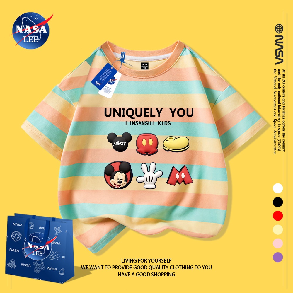 NASA Nguyên Chất Cotton Ngắn Tay 2026 Phong Cách Mới Trẻ Em Tay Ngắn Mềm Mại Thoải Mái Thời Trang Dễ Thương 1