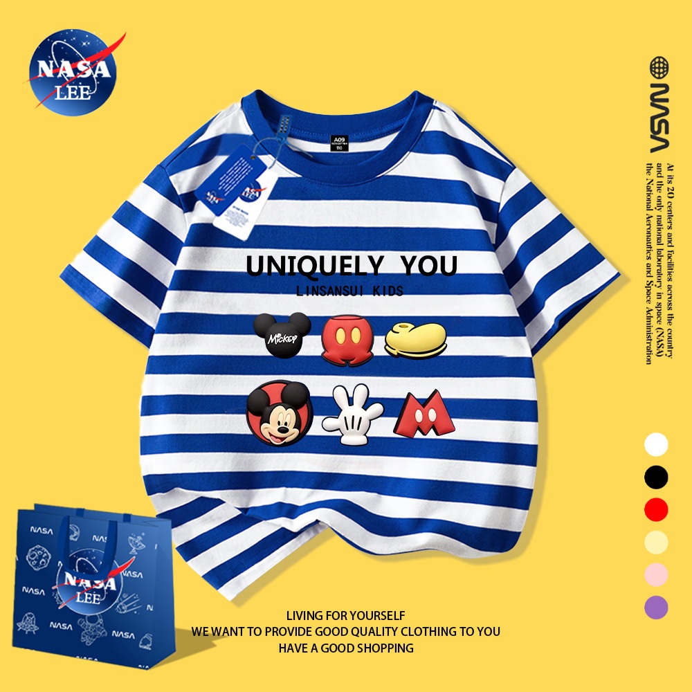 NASA Nguyên Chất Cotton Ngắn Tay 2026 Phong Cách Mới Trẻ Em Tay Ngắn Mềm Mại Thoải Mái Thời Trang Dễ Thương 1