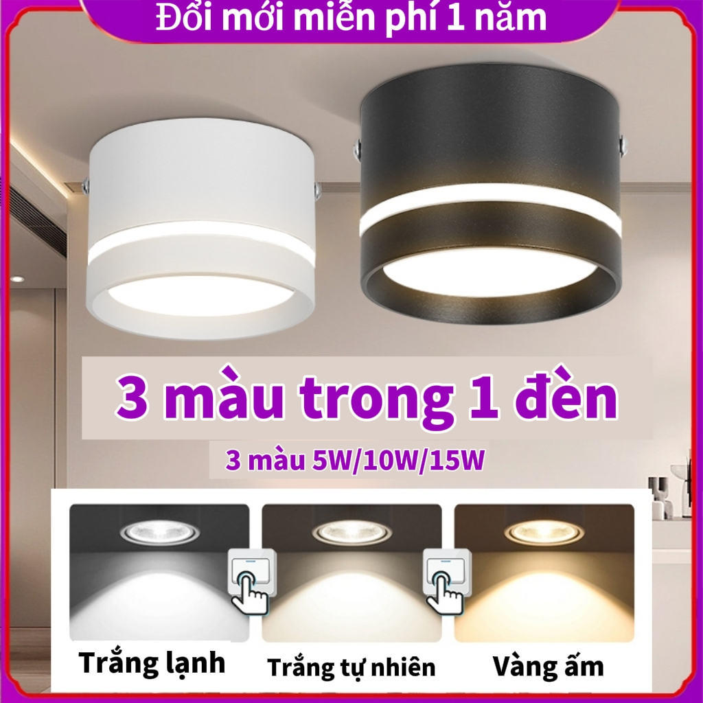 Đèn Led Gắn Trần ốp trần nổi 5/10/15W,đèn ống bơ ,Trang trí chiếu sáng nhà,chiếu sáng gắn trần trong nhà 220V,Đèn LED âm trần hiện đại,đèn ống bơ Phong cách hiện đại