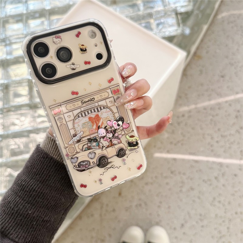 IPhone 17 Pro Max Sanrio Ô tô họa tiết chất liệu TPU IMD craft Vỏ điện thoại in hai lớp