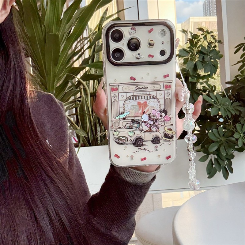 IPhone 17 Pro Max Sanrio Ô tô họa tiết chất liệu TPU IMD craft Vỏ điện thoại in hai lớp