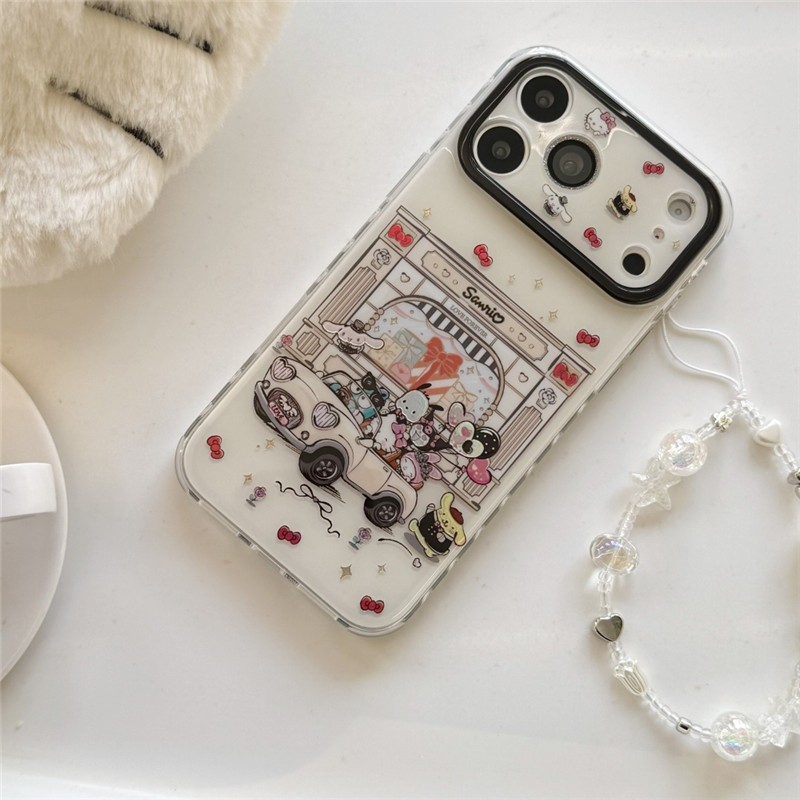 IPhone 17 Pro Max Sanrio Ô tô họa tiết chất liệu TPU IMD craft Vỏ điện thoại in hai lớp