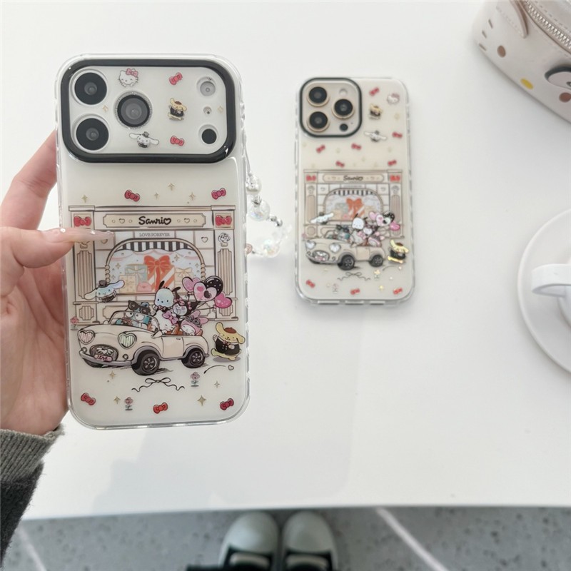IPhone 17 Pro Max Sanrio Ô tô họa tiết chất liệu TPU IMD craft Vỏ điện thoại in hai lớp