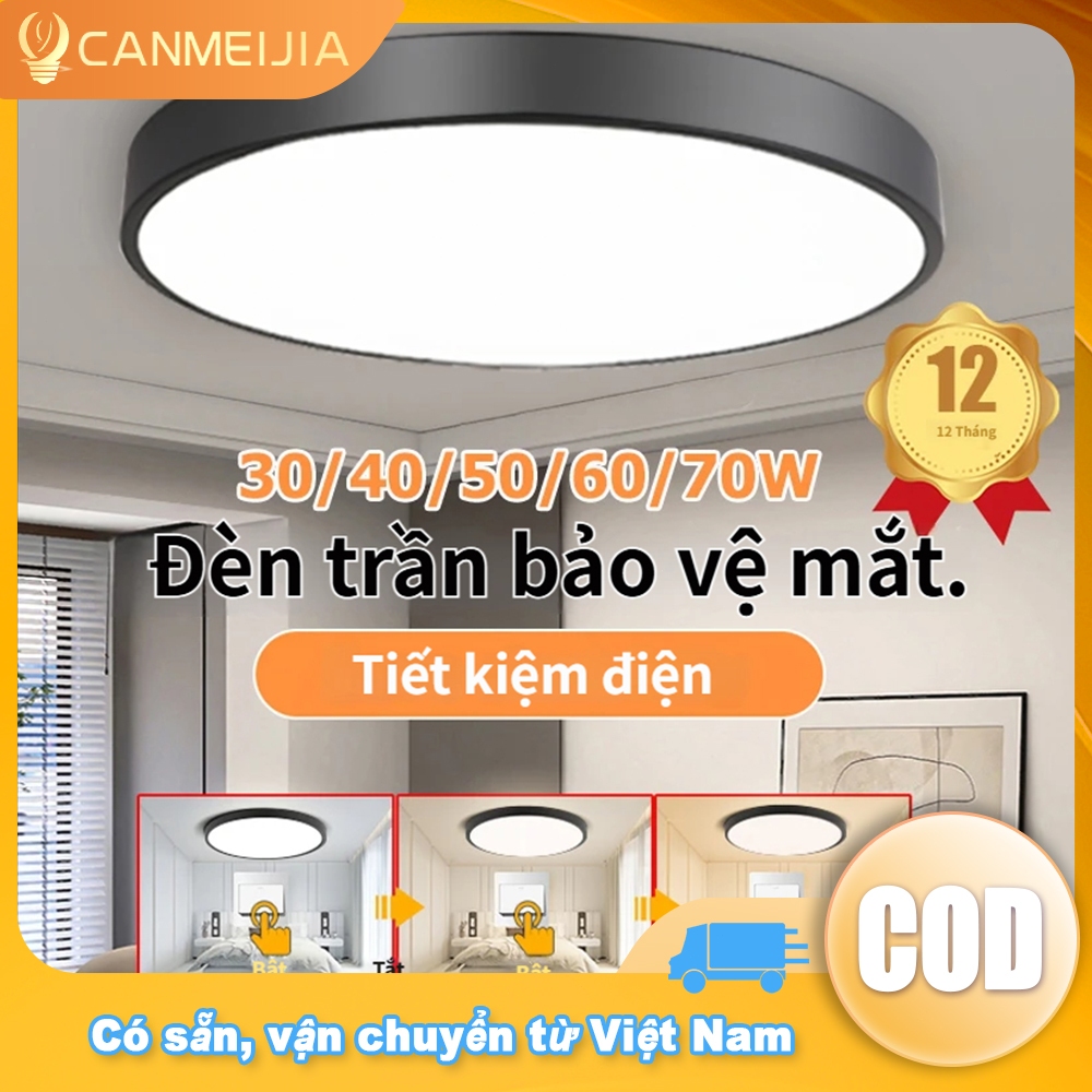 Đèn Led Tròn Gắn Trần 3 Màu Đèn âm trần 220V 50 / 70W Phong Cách Hiện Đại Đèn Panel Chiếu Sáng Phòng Ngủ Phòng Khách