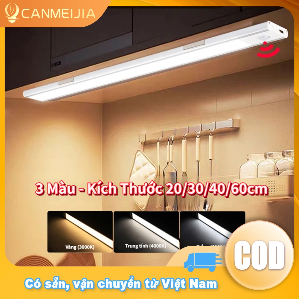 3 Màu Tủ Đèn Cảm Biến Chuyển Động Đèn Nhà Bếp Nhôm Thông Minh Không Dây Đèn Ngủ USB TYPE-C Pin Sạc Đèn Cảm Ứng LED Chiếu Sáng Cảm Ứng