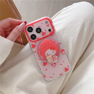IPhone 17 Pro Max Strawberry Cat pattern Chất liệu TPU IMD craft Vỏ điện thoại in hai lớp