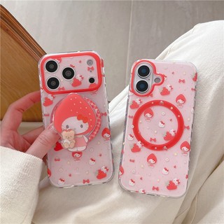 IPhone 17 Pro Max Strawberry Cat pattern Chất liệu TPU IMD craft Vỏ điện thoại in hai lớp