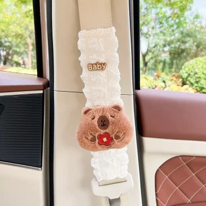 Dễ thương tình yêu chó con dây an toàn ô tô miếng đệm vai dễ thương nội thất ô tô cô gái