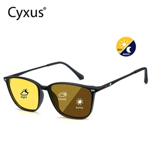 Kính lái xe tầm nhìn ban đêm Cyxus, phân cực, quang sắc, chất liệu TR90, unisex (chuyển sang màu nâu dưới ánh sáng mặt trời) 8208Hi02