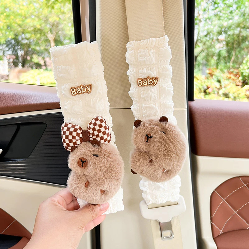 Dễ thương tình yêu chó con dây an toàn ô tô miếng đệm vai dễ thương nội thất ô tô cô gái