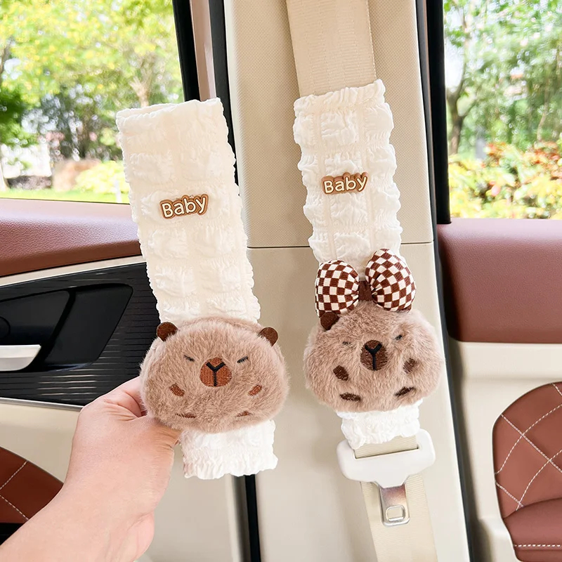 Dễ thương tình yêu chó con dây an toàn ô tô miếng đệm vai dễ thương nội thất ô tô cô gái