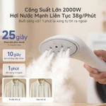 Simplus Bàn ủi hơi đứng hai thanh đỡ, bình chứa nước 2.7L công suất 2000W lượng hơi nước 38g/phút làm nóng nhanh 20 giây điều chỉnh 2 tốc độ ủi phẳng và ủi đứng 2 trong 1 hơi nước nhiệt độ cao 100℃ GTJH025FZ — ảnh 4