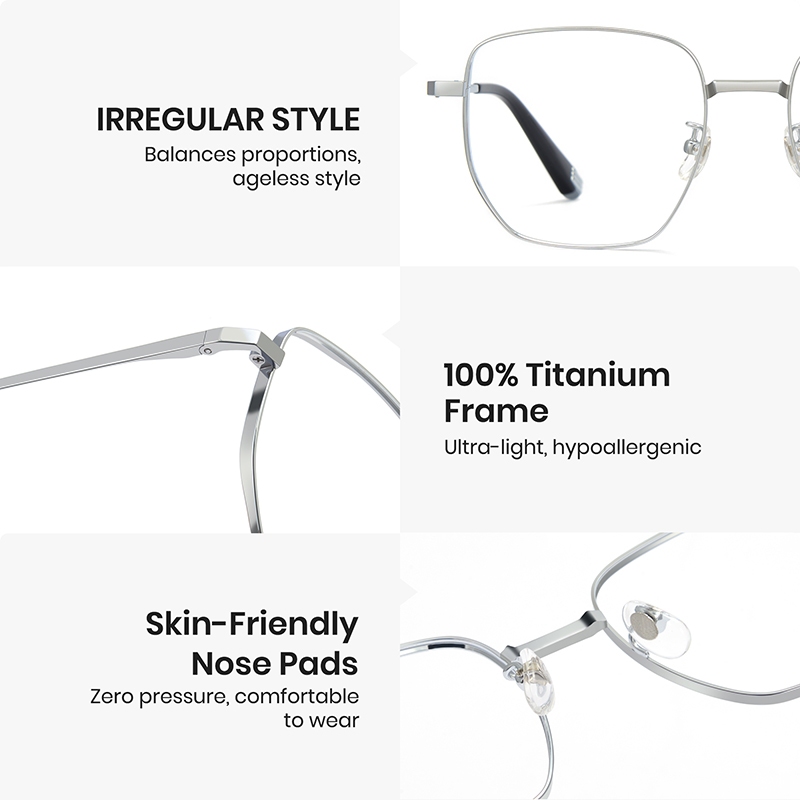 Cyxus Kính Chống Ánh Sáng Xanh Gọng Titanium Unisex Thời Trang Bảo Vệ Mắt Cho Công Việc Học Tập 8353