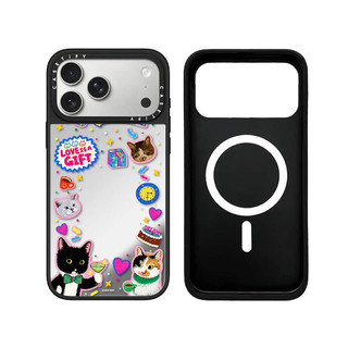 Từ Tính Không Dây Cho iPhone 17 16 15 14 13 12 11 Pro Max Plus Trái Tim Vui Nhộn Mèo Đen Cạnh Cứng Ốp điện thoại Khắc Logo