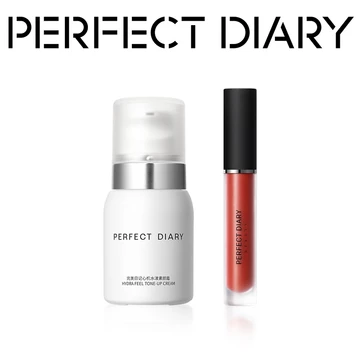 Bundle 2pcs PERFECT DIARY 40g kem nền kem lười nâng tông & Son kem DreamMatte màu lì siêu mịn lâu trôi cao cấp 2.5g