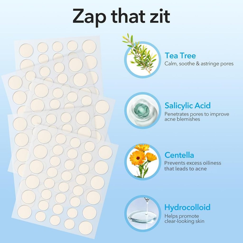 Miếng dán Hydrocolloid QUSTERE che mụn vô hình, chống thấm nước, bảo vệ da, phù hợp hầu hết loại da