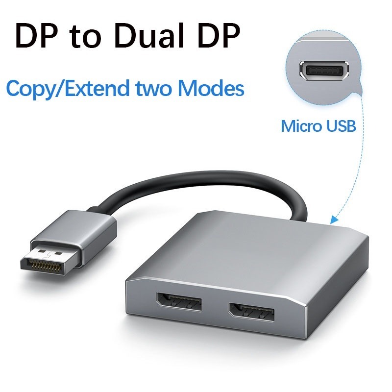 Displayport sang Bộ chia cổng trưng bày kép 4K DP sang 2 Hub tương ...