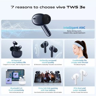 VIVO Tai nghe VivoTWS 3e mới Không dây Giảm tiếng ồn chủ động thông minh Bluetooth 5.3 Tai nghe Mic Gọi khử tiếng ồn Deepx 3.0