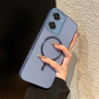 Ốp Lưng Cho Redmi A5 4G Cao Cấp Màu Silicon Chống Rơi Da Cảm Giác Vỏ Điện Thoại Kim Loại Thẩm Mỹ Vòng Từ Tính Thiết Kế Mới