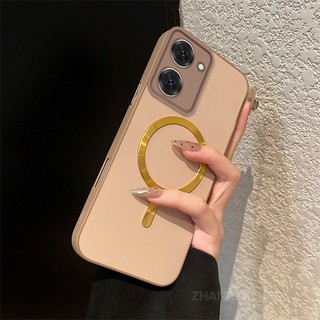 Ốp Lưng Cho Redmi A5 4G Cao Cấp Màu Silicon Chống Rơi Da Cảm Giác Vỏ Điện Thoại Kim Loại Thẩm Mỹ Vòng Từ Tính Thiết Kế Mới