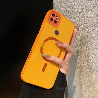Ốp Lưng Cho Realme C12 c25 c25s narzo 30A Cao Cấp Silicon Màu Chống Rơi Da Cảm Giác Vỏ Điện Thoại Kim Loại Thẩm Mỹ Vòng Từ Tính Thiết Kế Mới