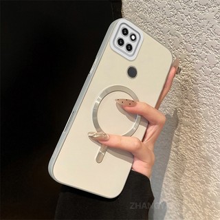 Ốp Lưng Cho Realme C12 c25 c25s narzo 30A Cao Cấp Silicon Màu Chống Rơi Da Cảm Giác Vỏ Điện Thoại Kim Loại Thẩm Mỹ Vòng Từ Tính Thiết Kế Mới